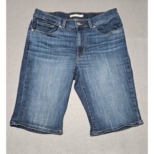 Levi's Womens Shorts Size 30 Classic Bermuda 12" Inseam Mid Rise Denim Blue
